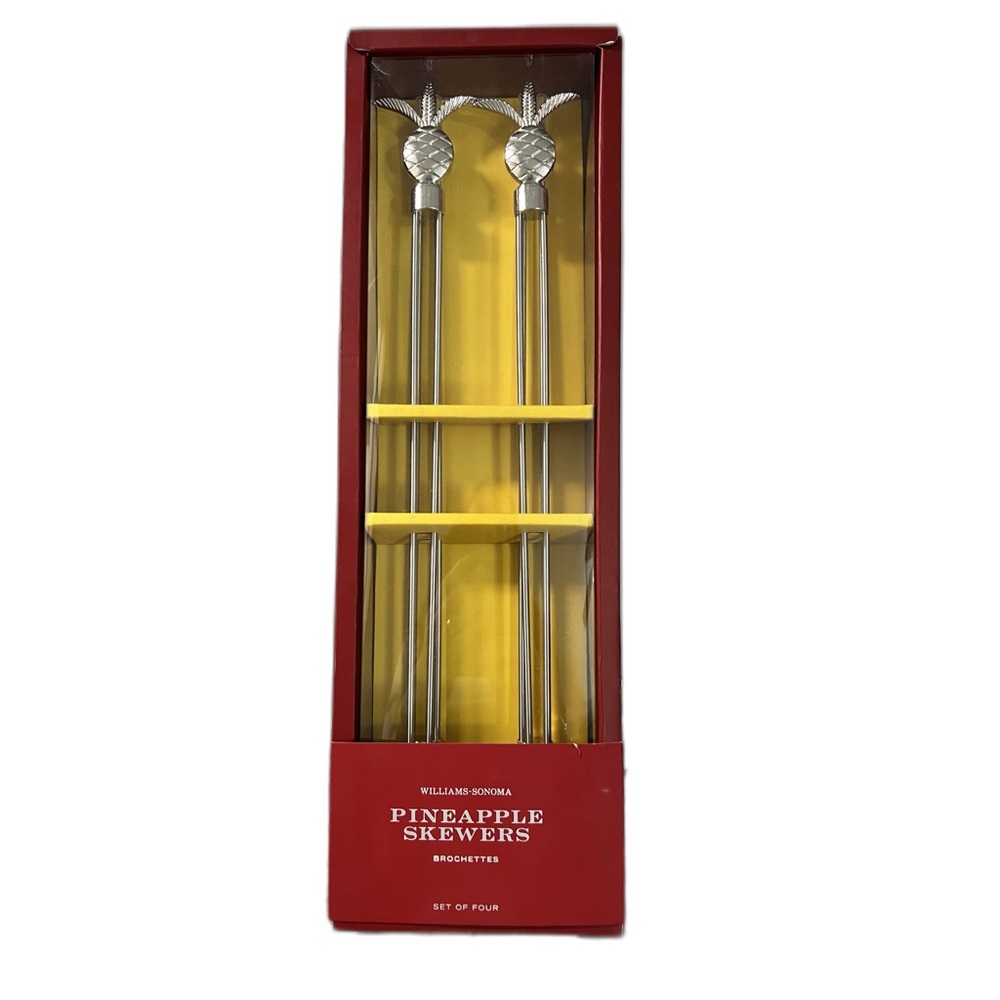 Set of 4 Williams-Sonoma 15" Stainless Steel Pineapple Design Skewers-Brand New!